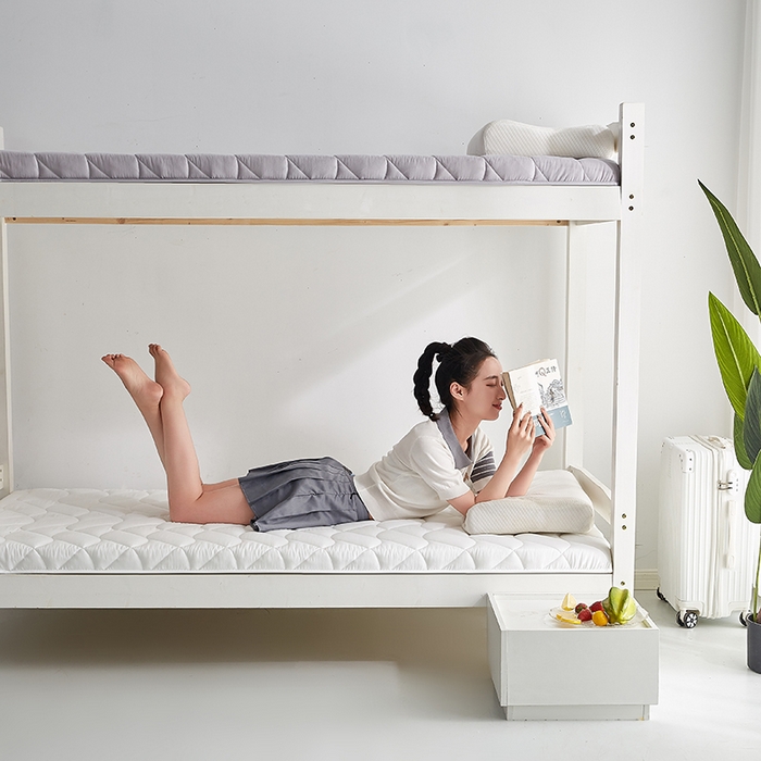 91家纺网 家纺一手货源 找家纺 红淳家纺 2025新款A类磨毛床垫学生宿舍床褥家用床垫子 洛可可-白