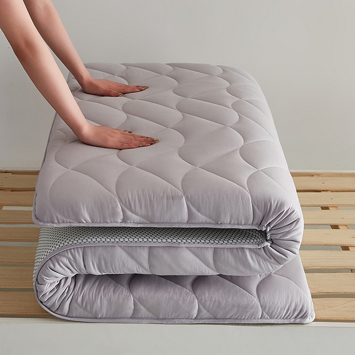 91家纺网 家纺一手货源 找家纺 红淳家纺 2025新款A类磨毛床垫学生宿舍床褥家用床垫子 洛可可-灰