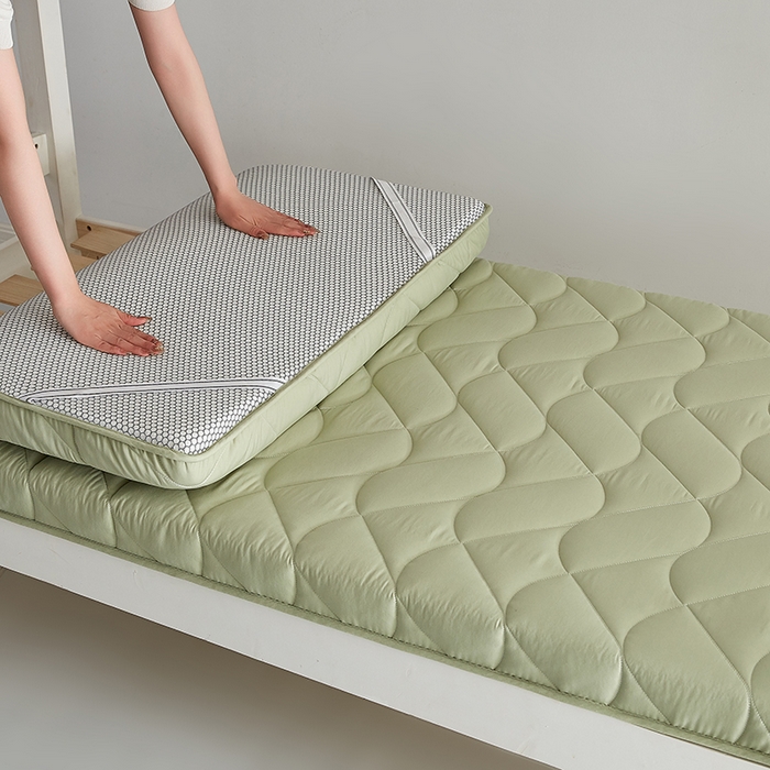 91家纺网 家纺一手货源 找家纺 红淳家纺 2025新款A类磨毛床垫学生宿舍床褥家用床垫子 洛可可-绿