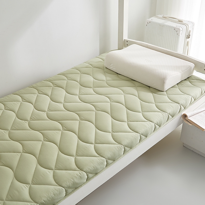 91家纺网 家纺一手货源 找家纺 红淳家纺 2025新款A类磨毛床垫学生宿舍床褥家用床垫子 洛可可-绿