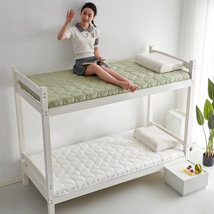 91家纺网 家纺一手货源 找家纺 红淳家纺 2025新款A类磨毛床垫学生宿舍床褥家用床垫子 洛可可-绿