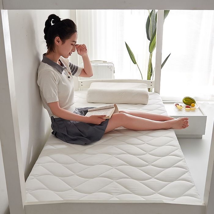 91家纺网 家纺一手货源 找家纺 红淳家纺 2025新款A类磨毛床垫学生宿舍床褥家用床垫子 洛可可-白