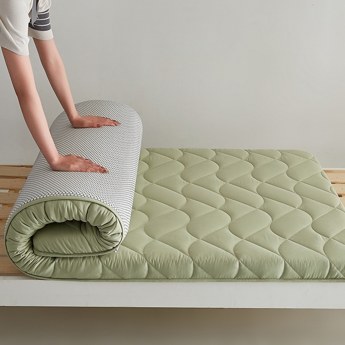 91家纺网 家纺一手货源 找家纺 红淳家纺 2025新款A类磨毛床垫学生宿舍床褥家用床垫子 洛可可-绿