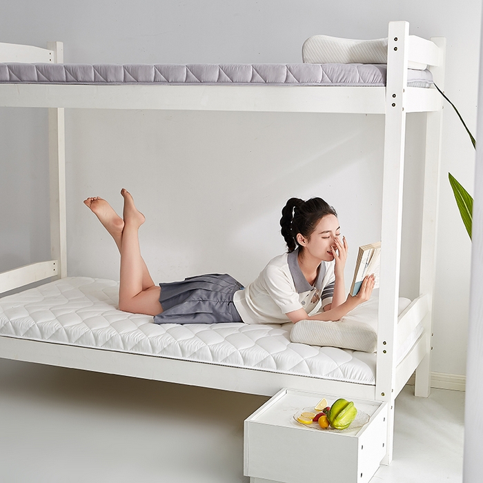 91家纺网 家纺一手货源 找家纺 红淳家纺 2025新款A类磨毛床垫学生宿舍床褥家用床垫子 洛可可-白