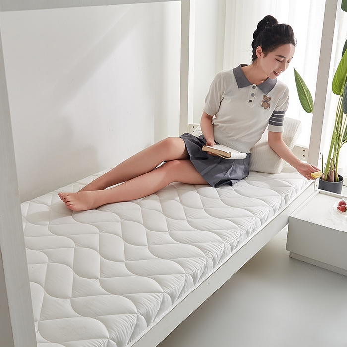 91家纺网 家纺一手货源 找家纺 红淳家纺 2025新款A类磨毛床垫学生宿舍床褥家用床垫子 洛可可-白