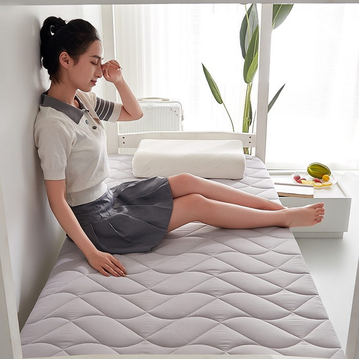 91家纺网 家纺一手货源 找家纺 红淳家纺 2025新款A类磨毛床垫学生宿舍床褥家用床垫子 洛可可-灰