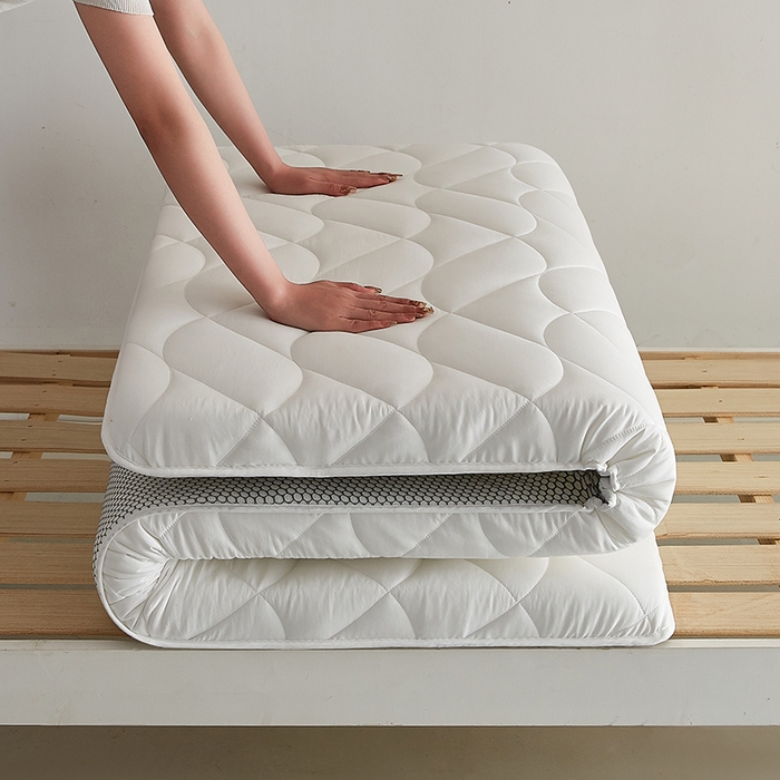 91家纺网 家纺一手货源 找家纺 红淳家纺 2025新款A类磨毛床垫学生宿舍床褥家用床垫子 洛可可-白