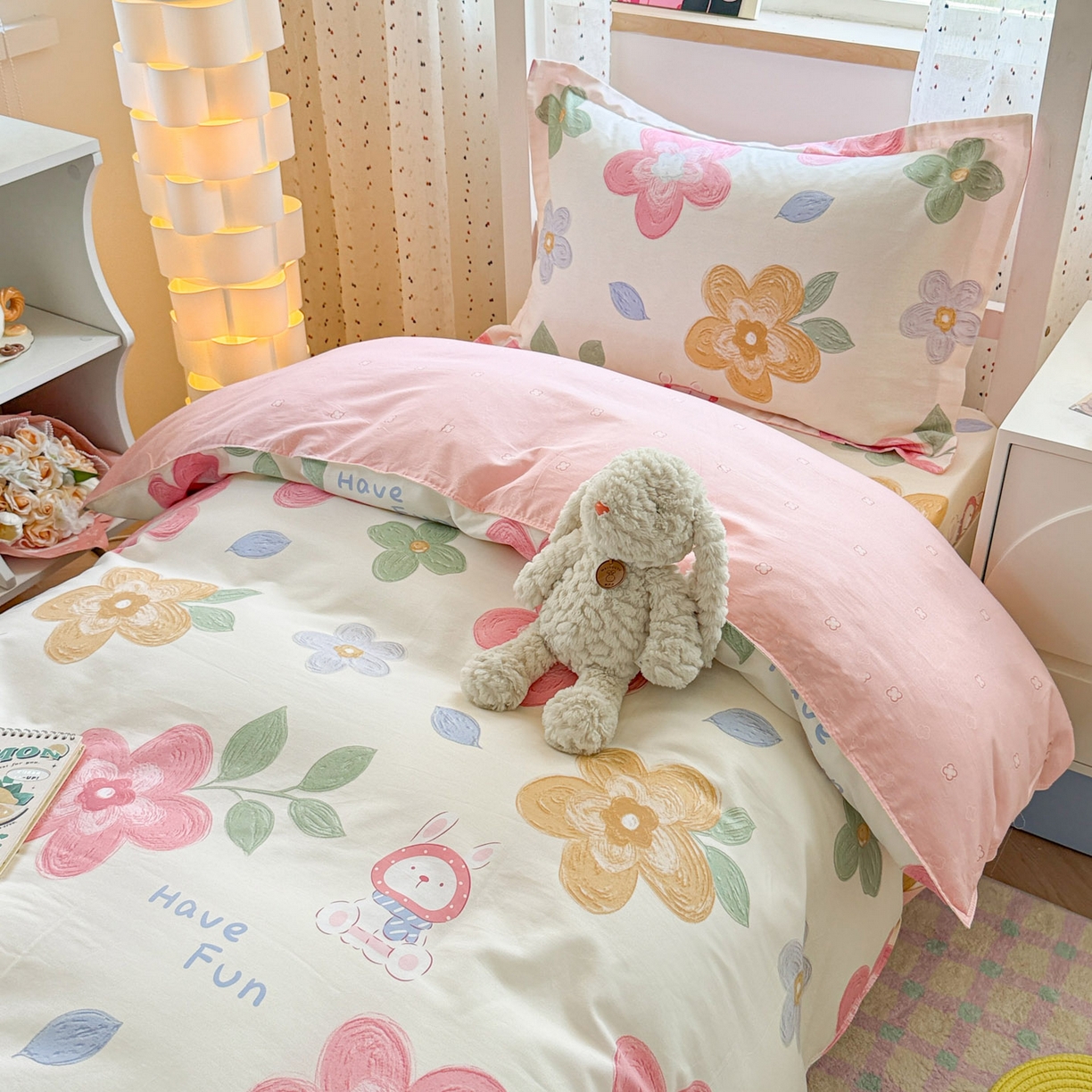 91家纺网 家纺一手货源 找家纺 （总）小叮当家纺仓储工厂店 2025新款舒适亲肤全棉纯棉斜纹印花学生三件套