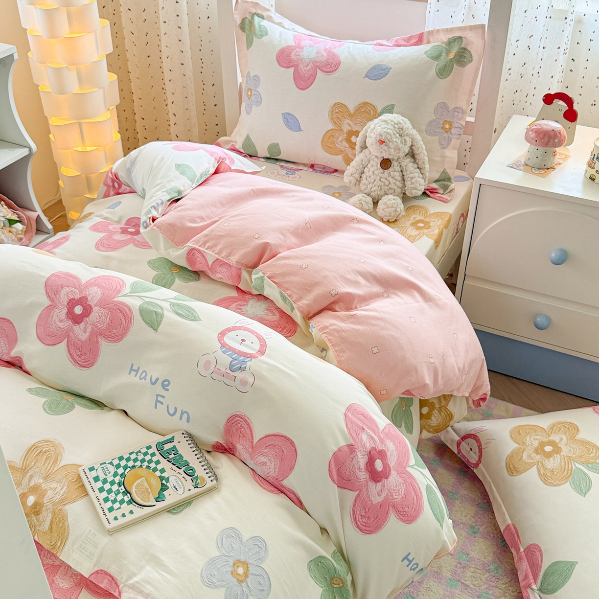 91家纺网 家纺一手货源 找家纺 （总）小叮当家纺仓储工厂店 2025新款舒适亲肤全棉纯棉斜纹印花学生三件套