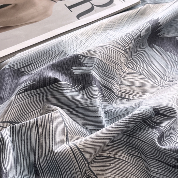 91家纺网 家纺一手货源 找家纺 红淳家纺 2025新款13376全棉活性印花四件套 羽蓝