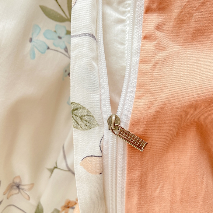 91家纺网 家纺一手货源 找家纺 红淳家纺 2025新款13376全棉活性印花四件套 木槿-白