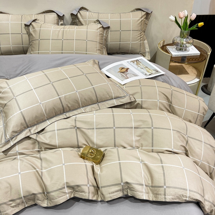 91家纺网 家纺一手货源 找家纺 红淳家纺 2025新款13376全棉活性印花四件套 暖居-驼