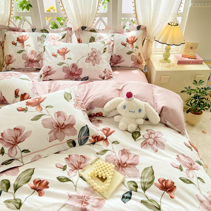 91家纺网 家纺一手货源 找家纺 红淳家纺 2025新款13376全棉活性印花四件套 初梦