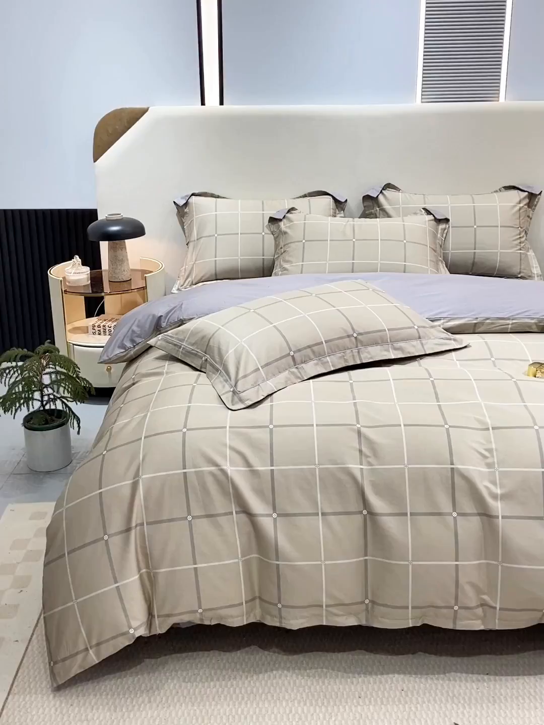 91家纺网 家纺一手货源 找家纺 红淳家纺 2025新款13376全棉活性印花四件套 暖居-驼