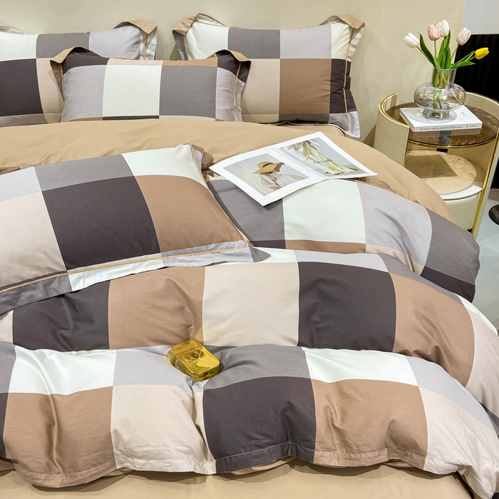 91家纺网 家纺一手货源 找家纺 红淳家纺 2025新款13376全棉活性印花四件套 玛丽格-桔