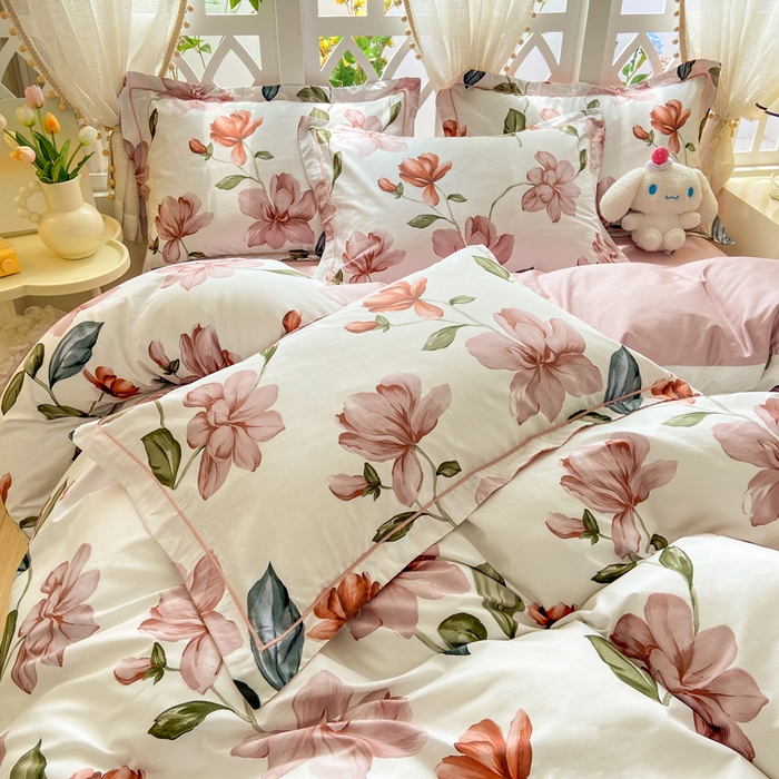 91家纺网 家纺一手货源 找家纺 红淳家纺 2025新款13376全棉活性印花四件套 初梦