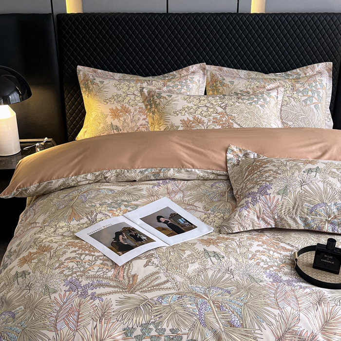 91家纺网 家纺一手货源 找家纺 红淳家纺 2025新款13376全棉活性印花四件套 风吹柳