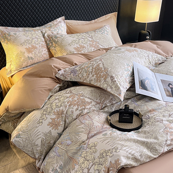 91家纺网 家纺一手货源 找家纺 红淳家纺 2025新款13376全棉活性印花四件套 风吹柳