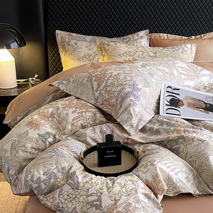 91家纺网 家纺一手货源 找家纺 红淳家纺 2025新款13376全棉活性印花四件套 风吹柳