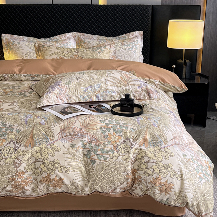 91家纺网 家纺一手货源 找家纺 红淳家纺 2025新款13376全棉活性印花四件套 风吹柳