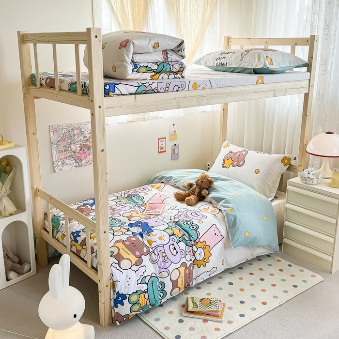 91家纺网 家纺一手货源 找家纺 （总）小叮当家纺仓储工厂店 2025新款舒适亲肤全棉纯棉斜纹印花学生三件套