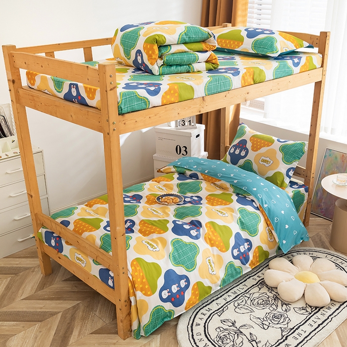 91家纺网 家纺一手货源 找家纺 （总）小叮当家纺仓储工厂店 2025新款舒适亲肤全棉纯棉斜纹印花学生三件套