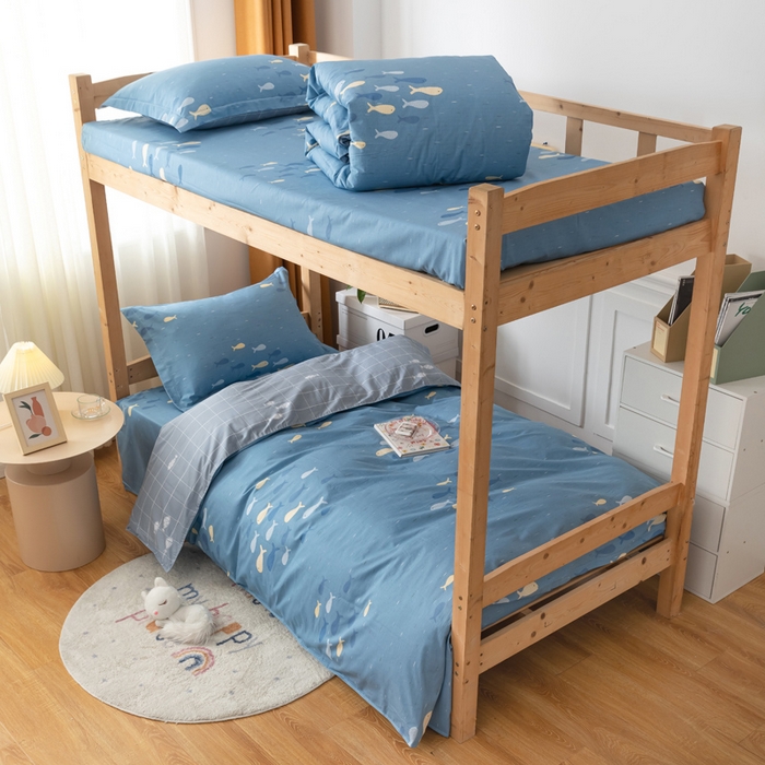 91家纺网 家纺一手货源 找家纺 （总）小叮当家纺仓储工厂店 2025新款舒适亲肤全棉纯棉斜纹印花学生三件套