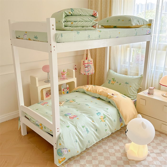 91家纺网 家纺一手货源 找家纺 （总）小叮当家纺仓储工厂店 2025新款舒适亲肤全棉纯棉斜纹印花学生三件套