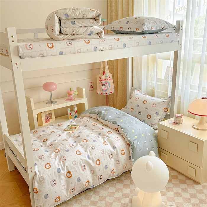 91家纺网 家纺一手货源 找家纺 （总）小叮当家纺仓储工厂店 2025新款舒适亲肤全棉纯棉斜纹印花学生三件套