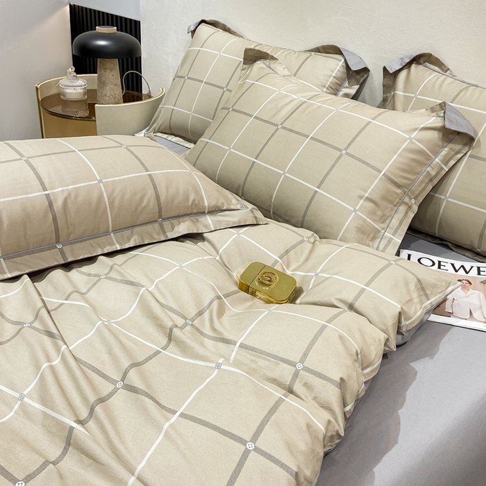 91家纺网 家纺一手货源 找家纺 红淳家纺 2025新款13376全棉活性印花单品被套 暖居-驼