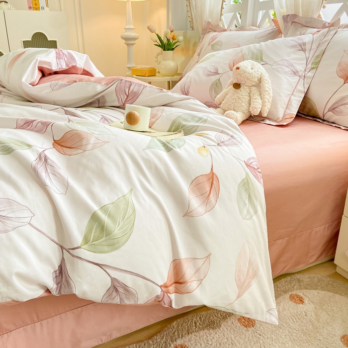 91家纺网 家纺一手货源 找家纺 红淳家纺 2025新款13376全棉活性印花单品被套 一辰叶汐