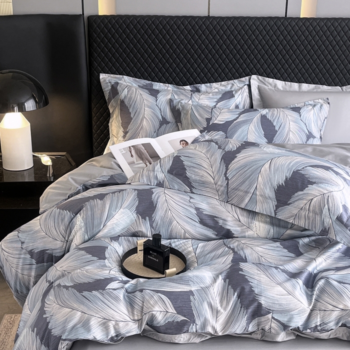 91家纺网 家纺一手货源 找家纺 红淳家纺 2025新款13376全棉活性印花单品被套 羽蓝