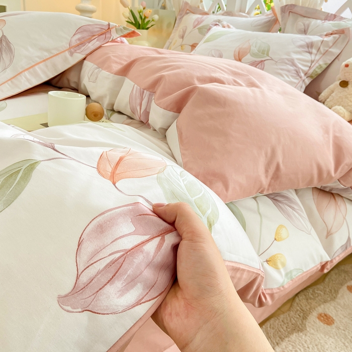 91家纺网 家纺一手货源 找家纺 红淳家纺 2025新款13376全棉活性印花单品被套 一辰叶汐