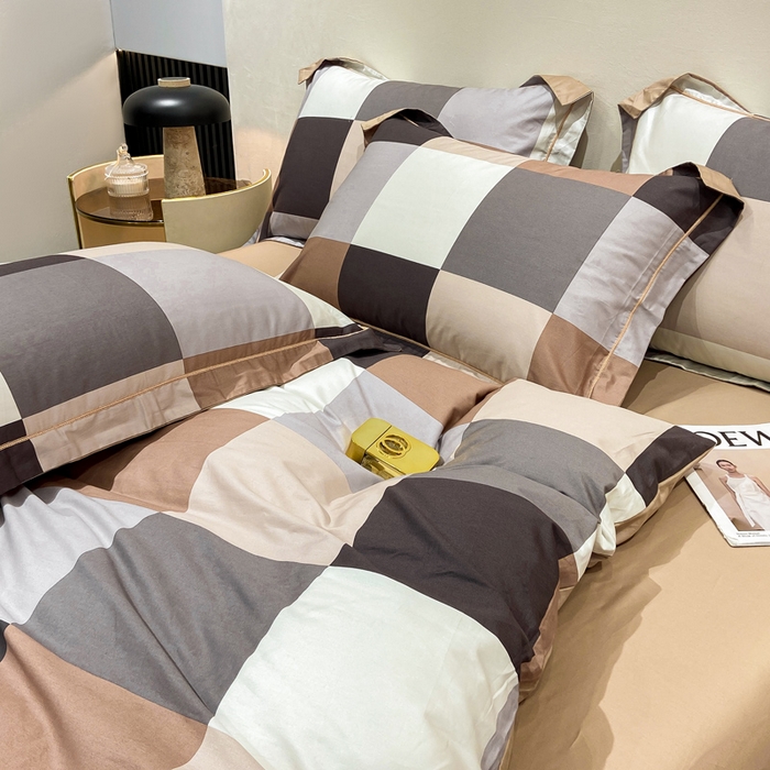 91家纺网 家纺一手货源 找家纺 红淳家纺 2025新款13376全棉活性印花单品被套 玛丽格-桔