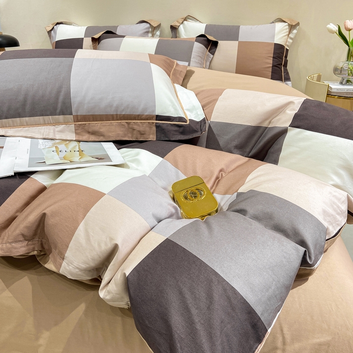 91家纺网 家纺一手货源 找家纺 红淳家纺 2025新款13376全棉活性印花单品被套 玛丽格-桔