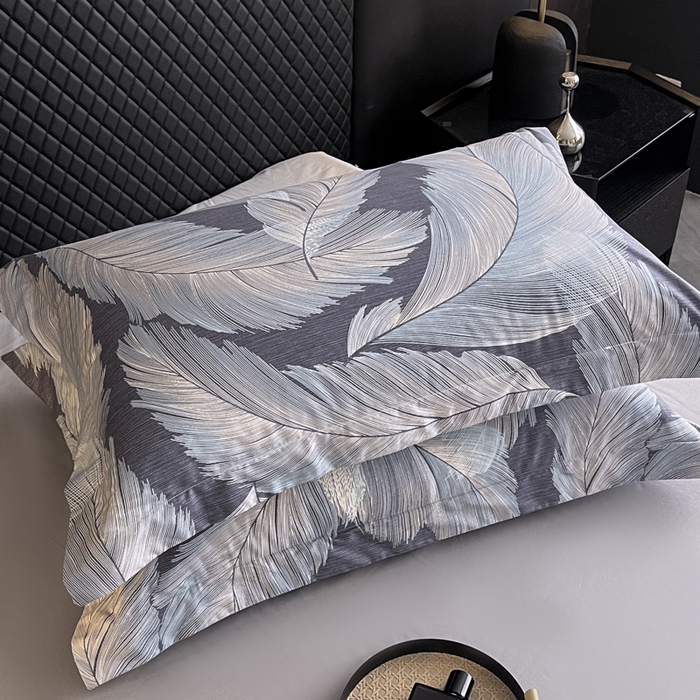 91家纺网 家纺一手货源 找家纺 红淳家纺 2025新款13376全棉活性印花单品床单 羽蓝