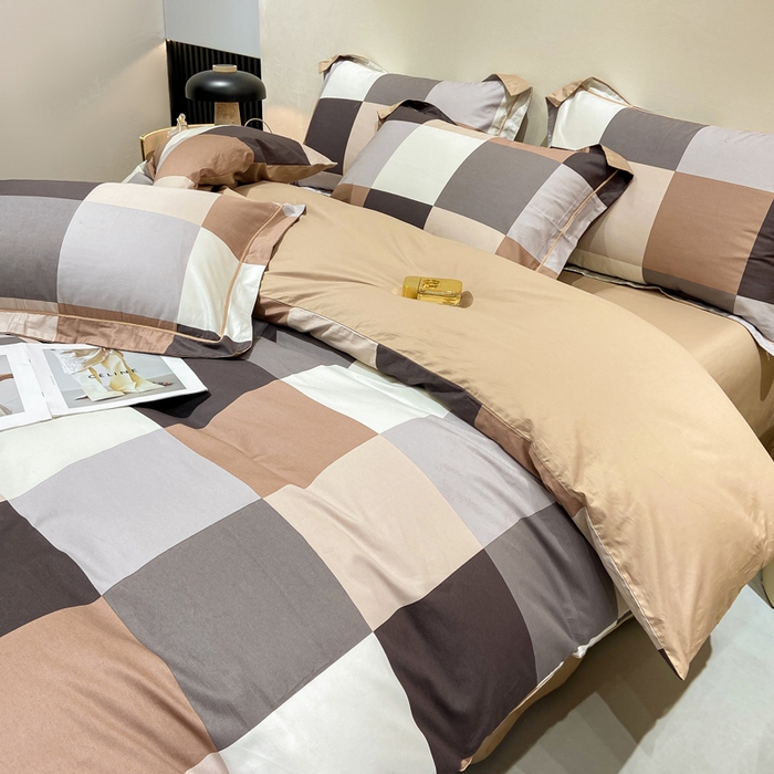 91家纺网 家纺一手货源 找家纺 红淳家纺 2025新款13376全棉活性印花单品床单 玛丽格-桔