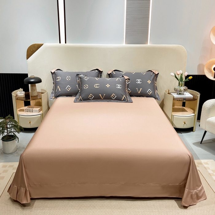 红淳家纺 2025新款13376全棉活性印花单品床单 风尚-灰