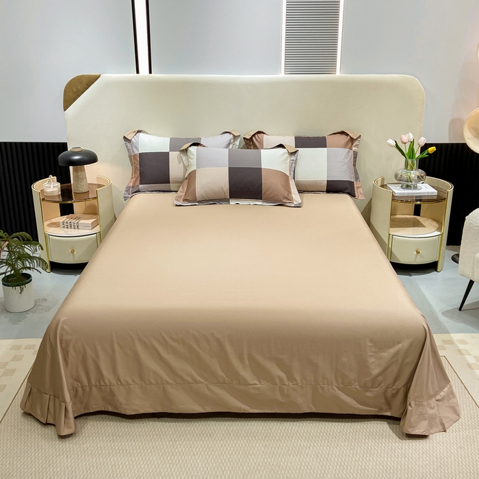 红淳家纺 2025新款13376全棉活性印花单品床单 玛丽格-桔