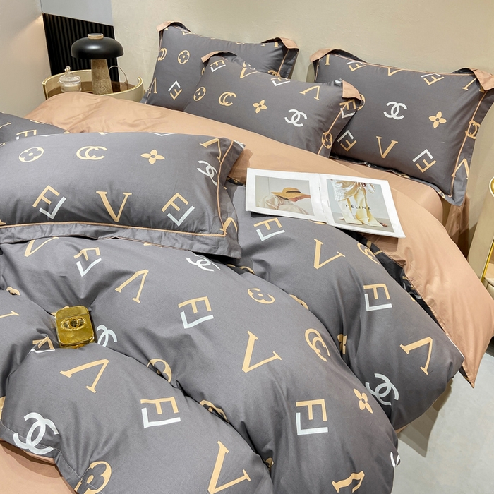 91家纺网 家纺一手货源 找家纺 红淳家纺 2025新款13376全棉活性印花单品床单 风尚-灰