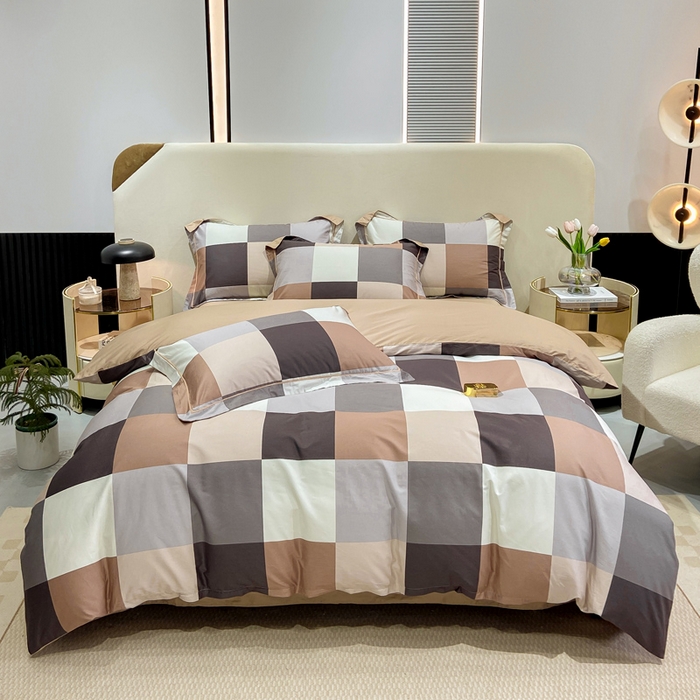 91家纺网 家纺一手货源 找家纺 红淳家纺 2025新款13376全棉活性印花单品床单 玛丽格-桔