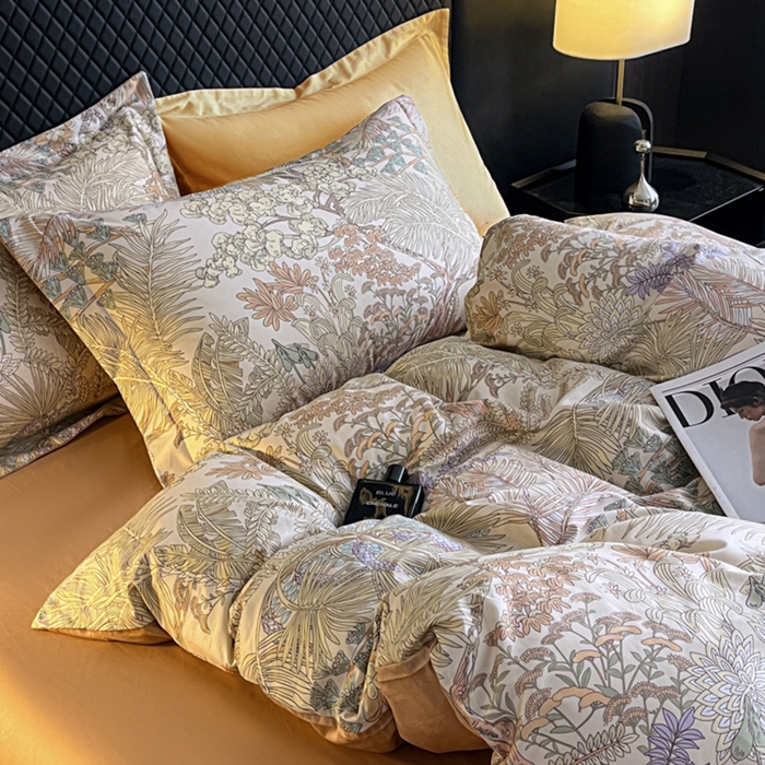 91家纺网 家纺一手货源 找家纺 红淳家纺 2025新款13376全棉活性印花单品床单 风吹柳