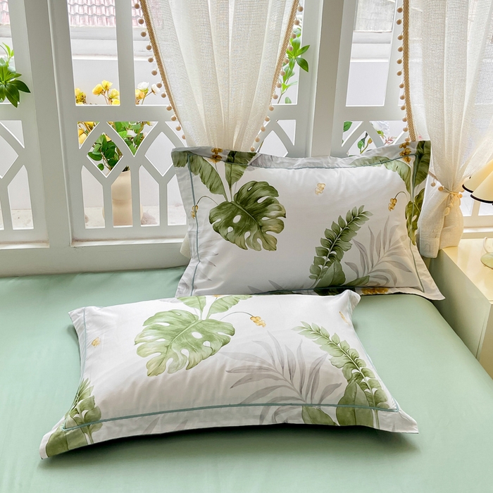 91家纺网 家纺一手货源 找家纺 红淳家纺 2025新款13376全棉活性印花单品床单 绿野浮渊