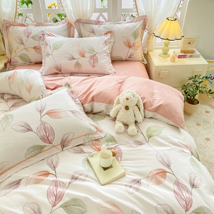 91家纺网 家纺一手货源 找家纺 红淳家纺 2025新款13376全棉活性印花单品床单 一辰叶汐