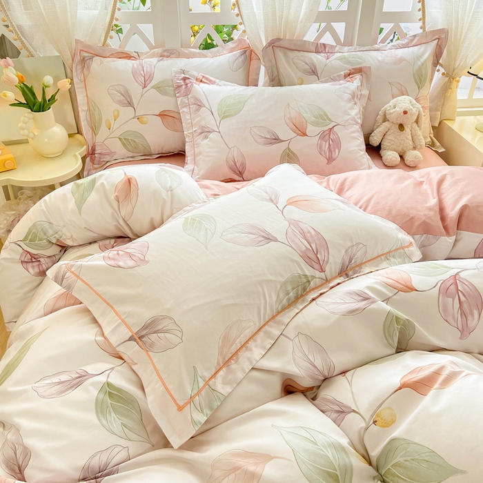 91家纺网 家纺一手货源 找家纺 红淳家纺 2025新款13376全棉活性印花单品床单 一辰叶汐