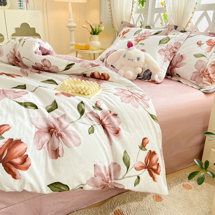 91家纺网 家纺一手货源 找家纺 红淳家纺 2025新款13376全棉活性印花单品床单 初梦