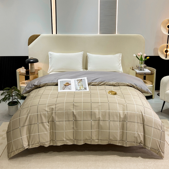 91家纺网 家纺一手货源 找家纺 红淳家纺 2025新款13376全棉活性印花单品床单 暖居-驼