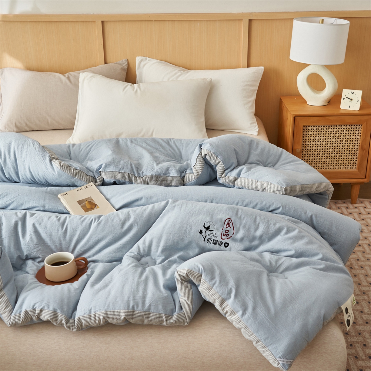 91家纺网 家纺一手货源 找家纺 （总）恬思语家纺 2025秋冬新款立体里外全棉纯棉棉花冬被被子被芯