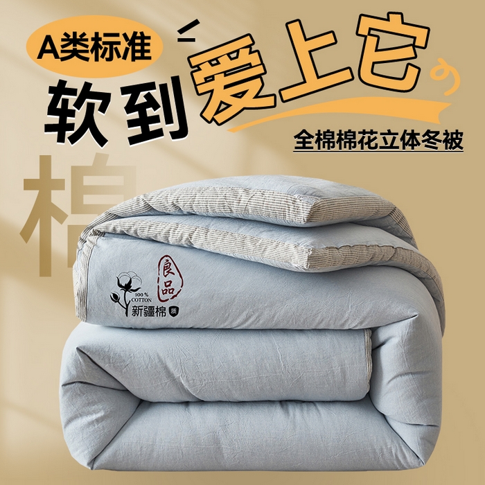 91家纺网 家纺一手货源 找家纺 （总）恬思语家纺 2025秋冬新款立体里外全棉纯棉棉花冬被被子被芯