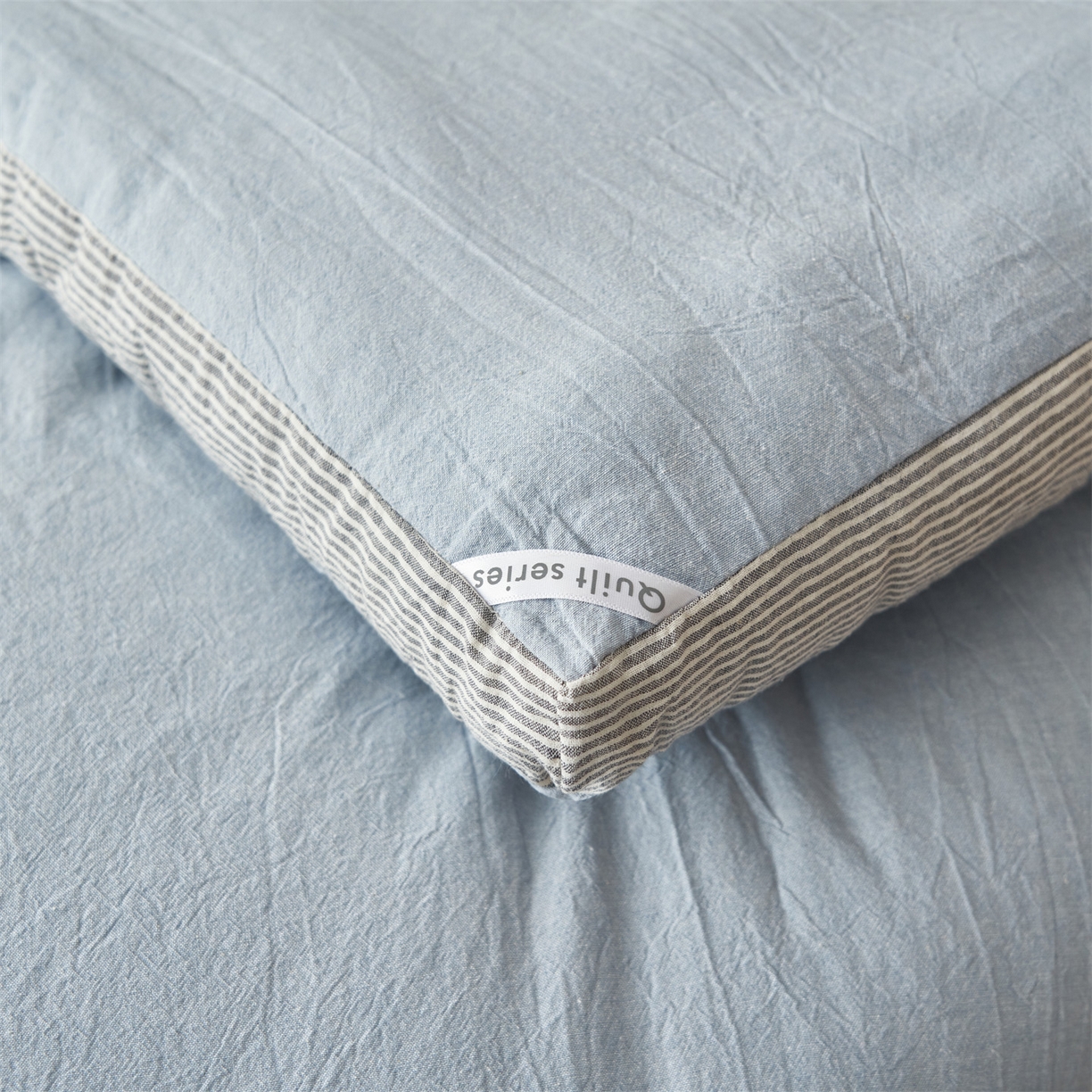 91家纺网 家纺一手货源 找家纺 恬思语家纺 2025秋冬新款立体里外全棉纯棉棉花冬被被子被芯 雅致-蓝